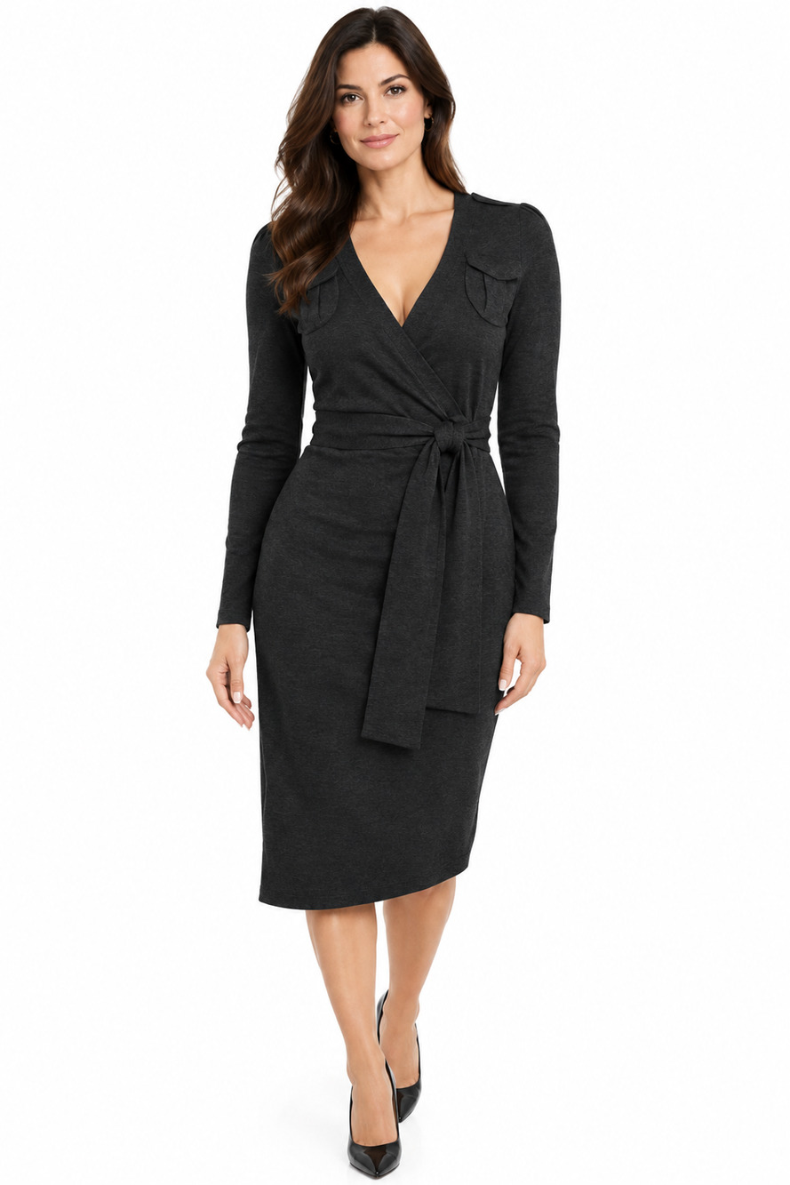 Diane Von Furstenberg Grodnica Wool Cashmere Wrap Sweater Dress Long Sleeve M
